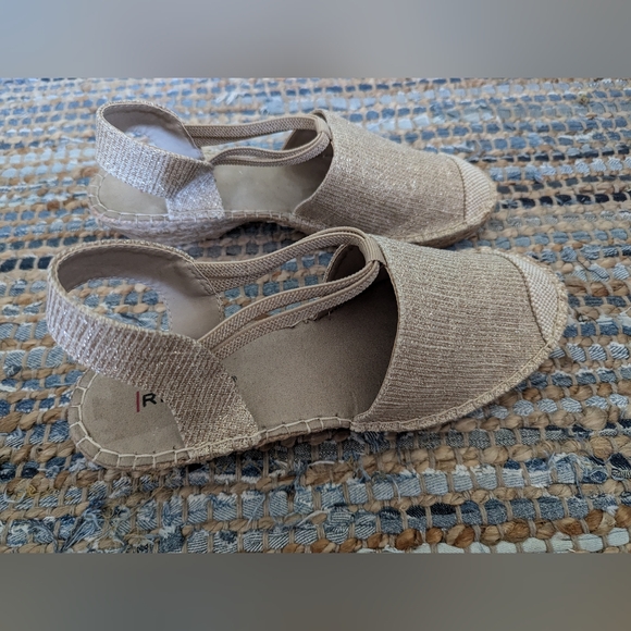 Hemp Rope Slingback Sandals 7.5 Espadrilles Beige Flats Neutral Loafers Summer B - Picture 2 of 9